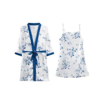LoveEsteem Pajama Set Women's White Blue