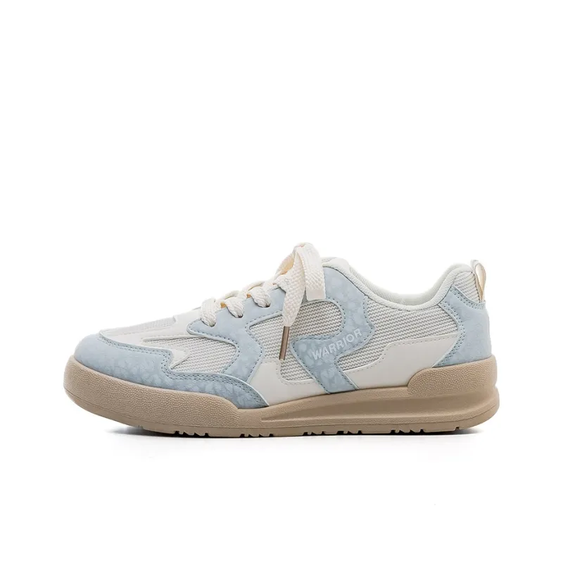 Warrior Warrior Non slip Lightweight Low Top Skateboard Shoes Women's Beige Light Blue-0