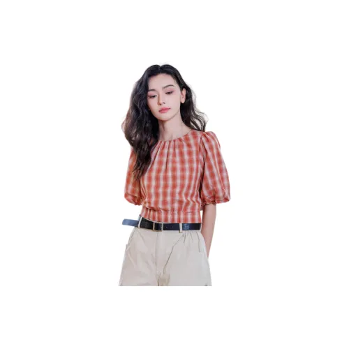 Fay Shirts Women's Orange Plaid