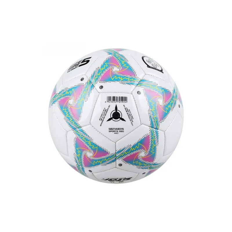 Star Size 5 Soccer PVC Machine Stitched Soccer Ball Unisex White-5