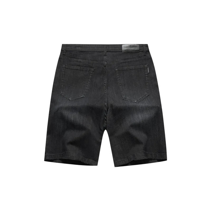 Dance With Wolves Denim Shorts Men's Black Gray-1