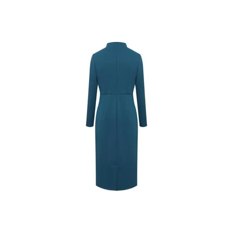BBLLUUEE Long Sleeved Dress Women's Sea Blue-1