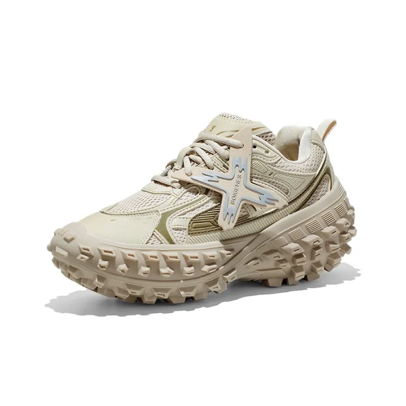 BOIGEMES Chunky Sneakers Unisex Low Top Black/Brown-6