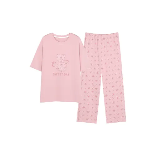 The Story Of The Flower Season Pajama Set Women's Pink