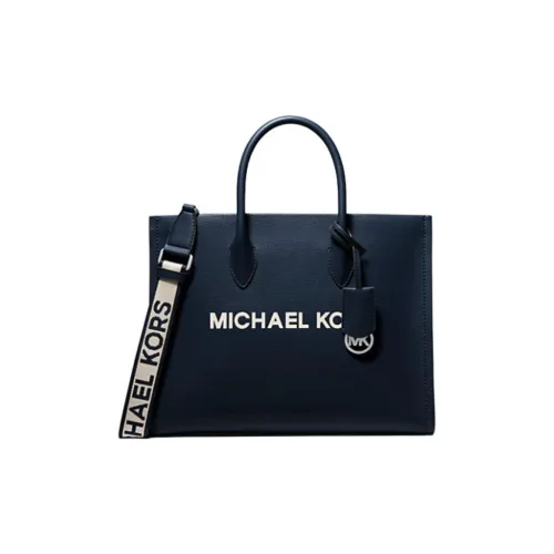 MICHAEL KORS Eggstone Grain Leather Shoulder Bag Crossbody Bag Handbag Medium Size Women's Marine Blue