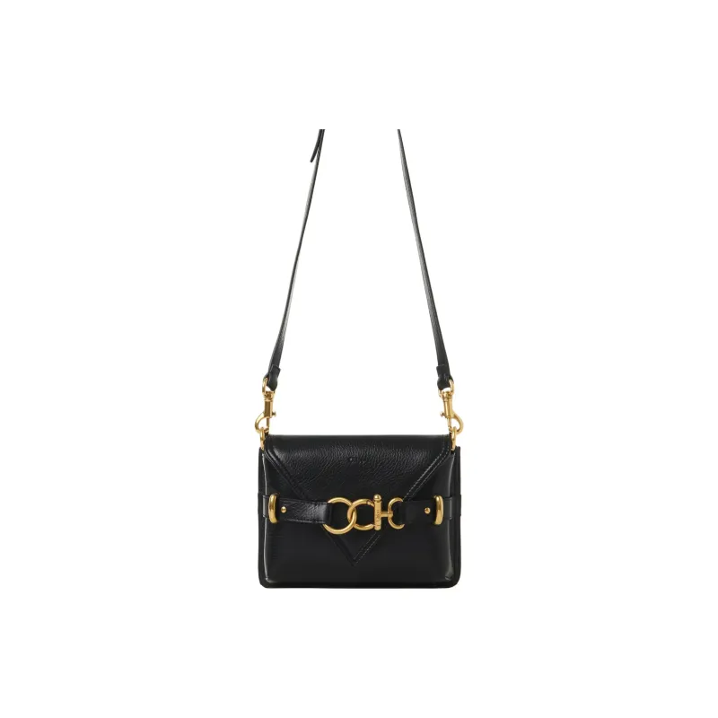 Chloe Grained Calfskin Cloak Bag Shoulder Bag Crossbody Bag Mini Women's Black-0