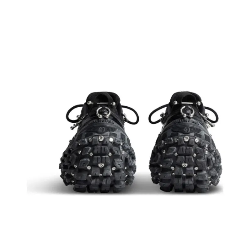 Balenciaga Bouncer Screw Sneakers 'Black Mesh And Nylon With Piercing'-4