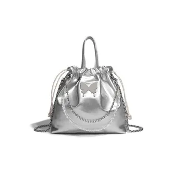 H YXIANG PU One Shoulder Handbags Regular Women's Silver/Black