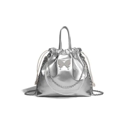 H-YXIANG PU One Shoulder Handbags Regular Women's Silver/Black