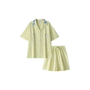 Wabi Town Loungewear & Sleepwear Set For Spring And Summer Women's Green