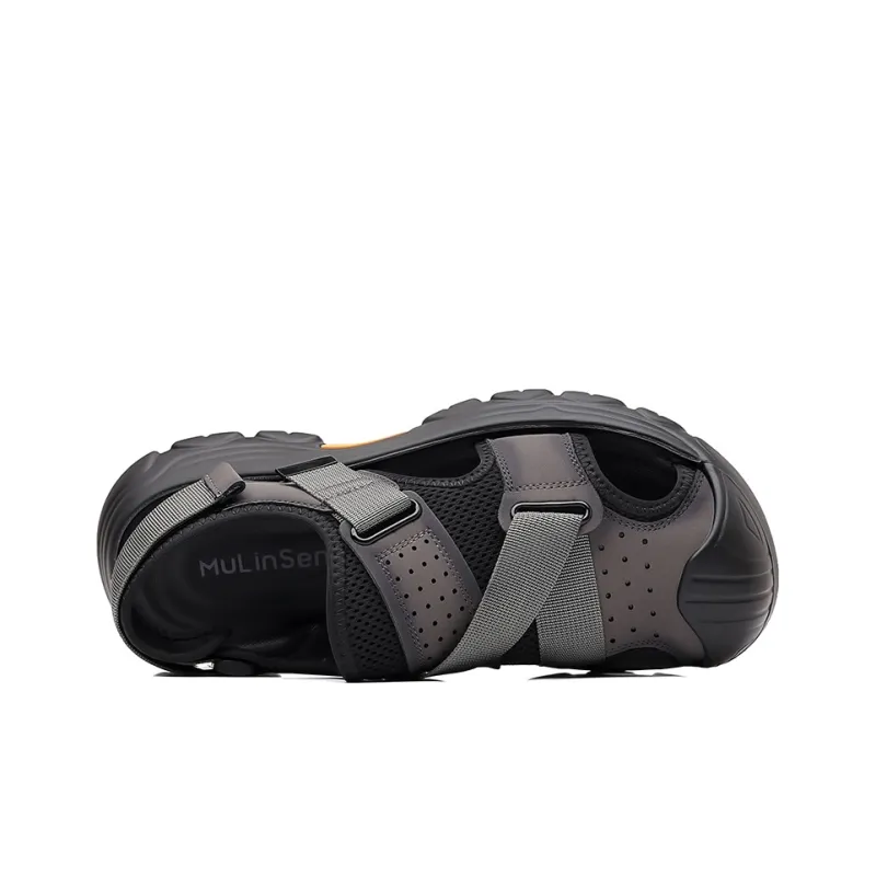 Mulinsen Beach Sandals Men Gray, Brown-3