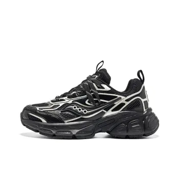 Saucony 2K CAVALRY Large 2K Anti Slip Wear Resistant Low Top Casual Shoes Unisex Black Silver