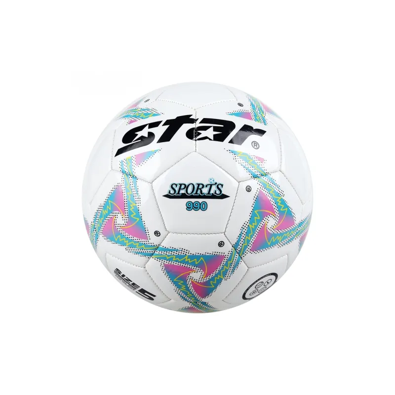 Star Size 5 Soccer PVC Machine Stitched Soccer Ball Unisex White-2