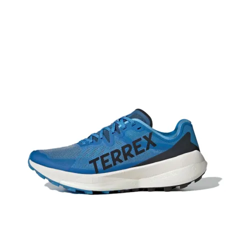 Adidas TERREX AGRAVIC SPEED Running Shoes Men Low-Top Pulse Blue/No.1 Black/Half Impact Orange