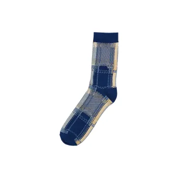 Vans Classic Flat Knit Crew Sock Mid-Calf Socks Unisex 1 Pack Dark Blue