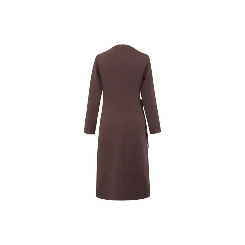 BBLLUUEE Long Sleeved Dress Women's Tea Umber-1