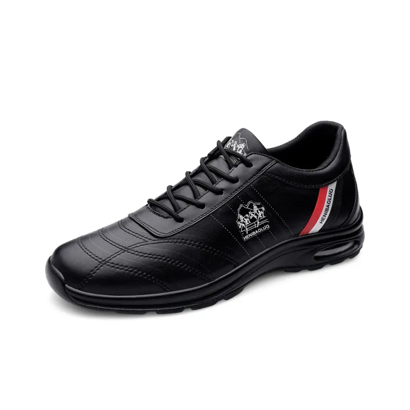 HENIBAOLUO Men's Casual Shoes Men Low Top White/Black-5