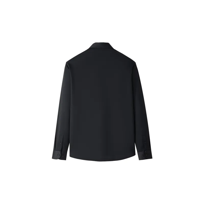 HLA Long Sleeved Shirt 24 Fall And Winter New Fleece Warm Solid Color Top Men's-7