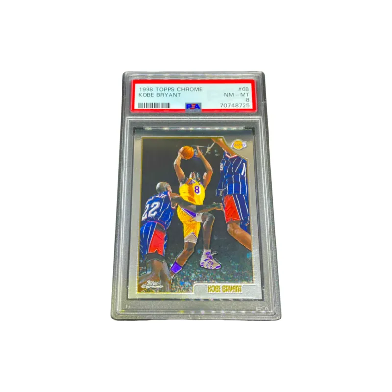 Topps 1998 Chrome Lakers, Kobe PSA Grading 8, Score Same As Back Player Card Graded Cards 1 Pc-0