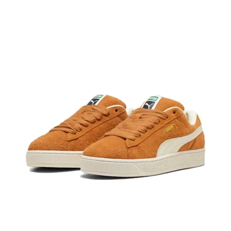 PUMA Suede XL Hairy Anti Slip Wear Resistant Low Top Skateboard Shoes Unisex Brown White-2