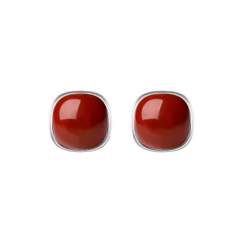 Otoshi Cinnabar Jade Stud Earrings Women's