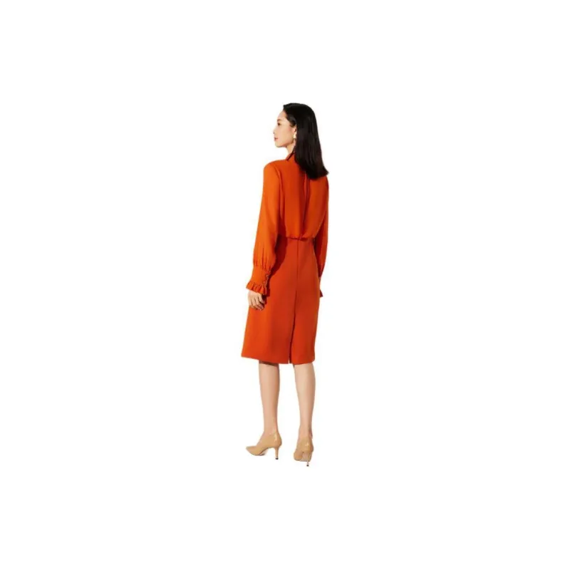BBLLUUEE Short Sleeved Dress Women's Rimu Orange-1