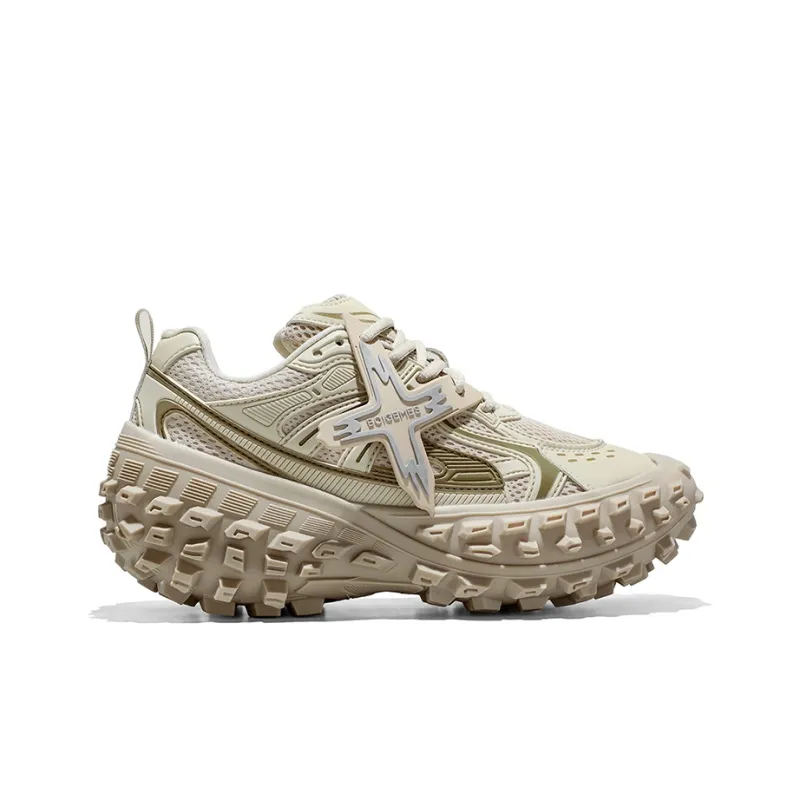 BOIGEMES Chunky Sneakers Unisex Low Top Black/Brown-8
