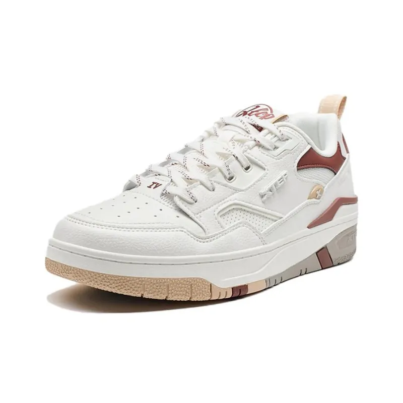 XTEP New Dawn Anti Slip Wear Resistant Low Top Skateboard Shoes Men's White Red-1