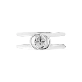 GUCCI Sterling Silver Interlocking G Ring