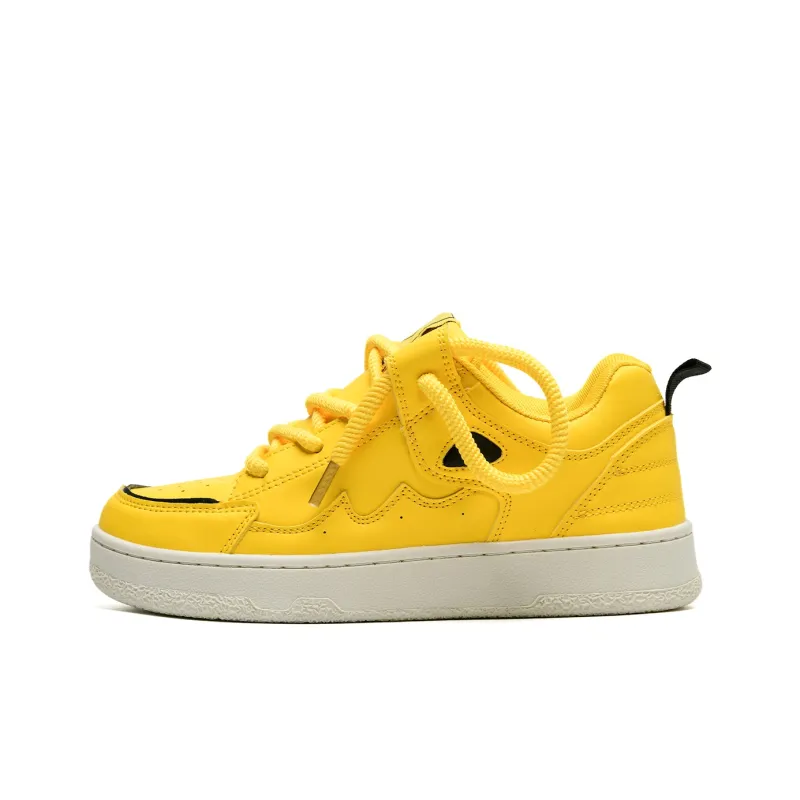 OAOQ Wear resistant And Lightweight Low Top Casual Shoes Unisex Yellow Black-1