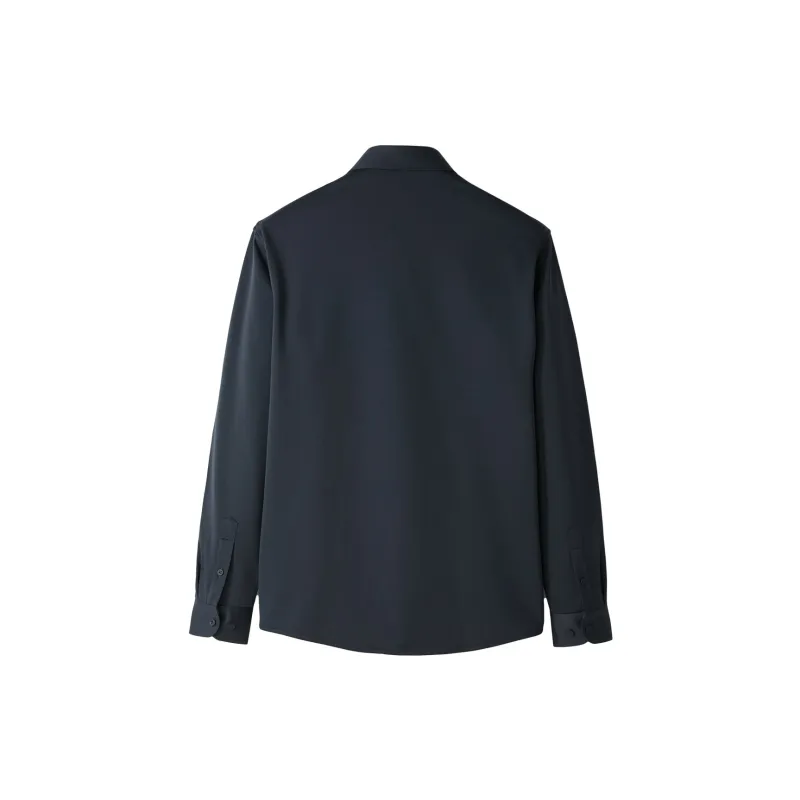 HLA Fleece Lined Lapel Fashion Warm Shirt Men's-4