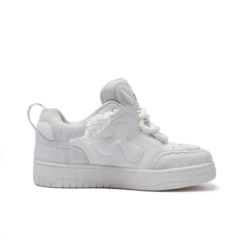 JRYB Moisture Wicking Height Increasing Wear Resistant Slip Resistant Low Top Skateboard Shoes Unisex Ecru-1