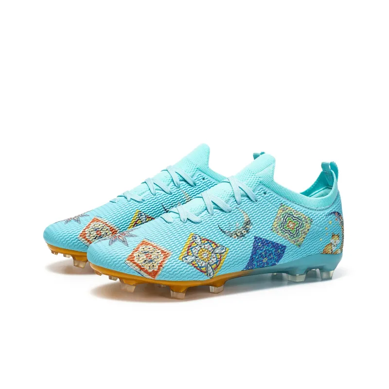 Saibi Slip Resistant, Abrasion Resistant, Waterproof Coverage Competition Training Multi Surface TF Soccer Shoes Unisex-35