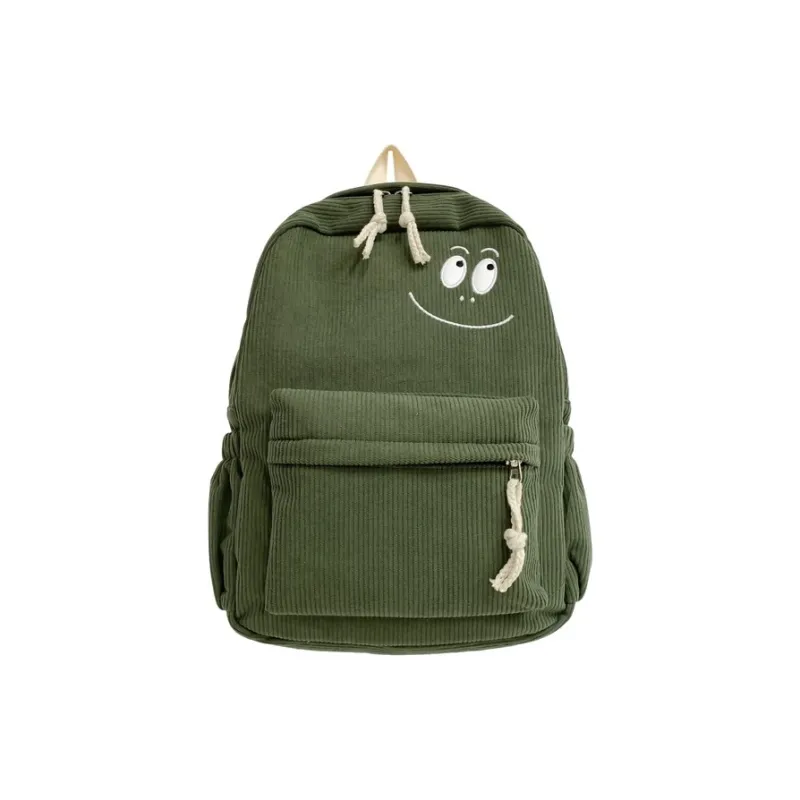 GEERDUN Corduroy Backpack Unisex Black/Gray/Green/Brown-4