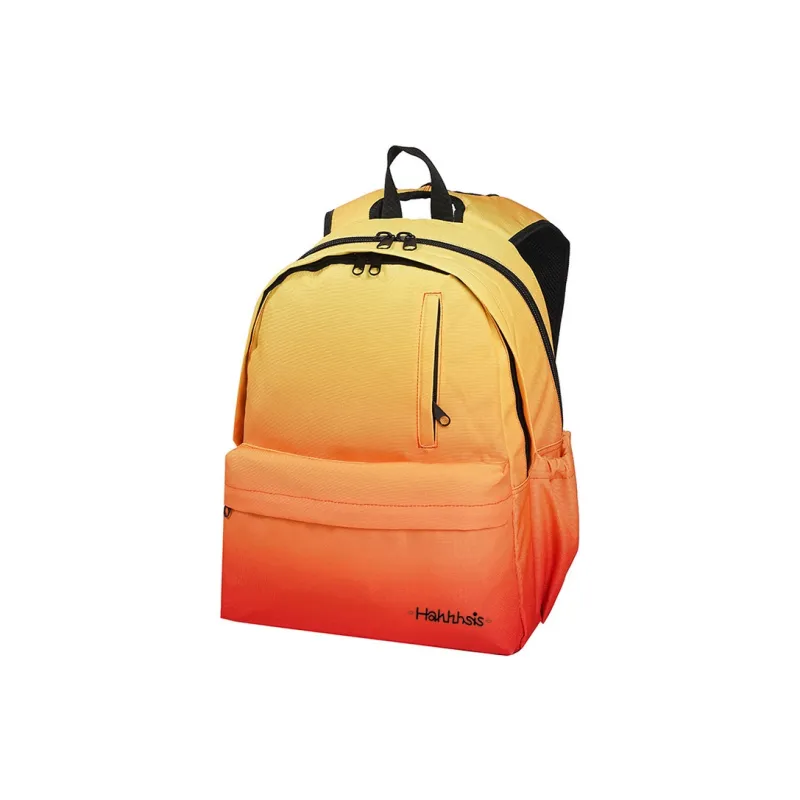 Hahhhsis Polyester Middle School Student, High School Student, University Student Backpack Unisex Gradient Coffee-9