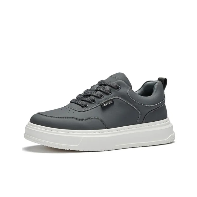 HARSON Anti-Slip And Wear-Resistant Height Increasing Low-Top Skateboard Shoes Men's Black White-2