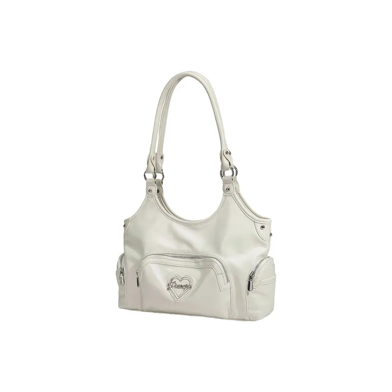 H YXIANG PU One Shoulder Handbags Regular Women's White-1