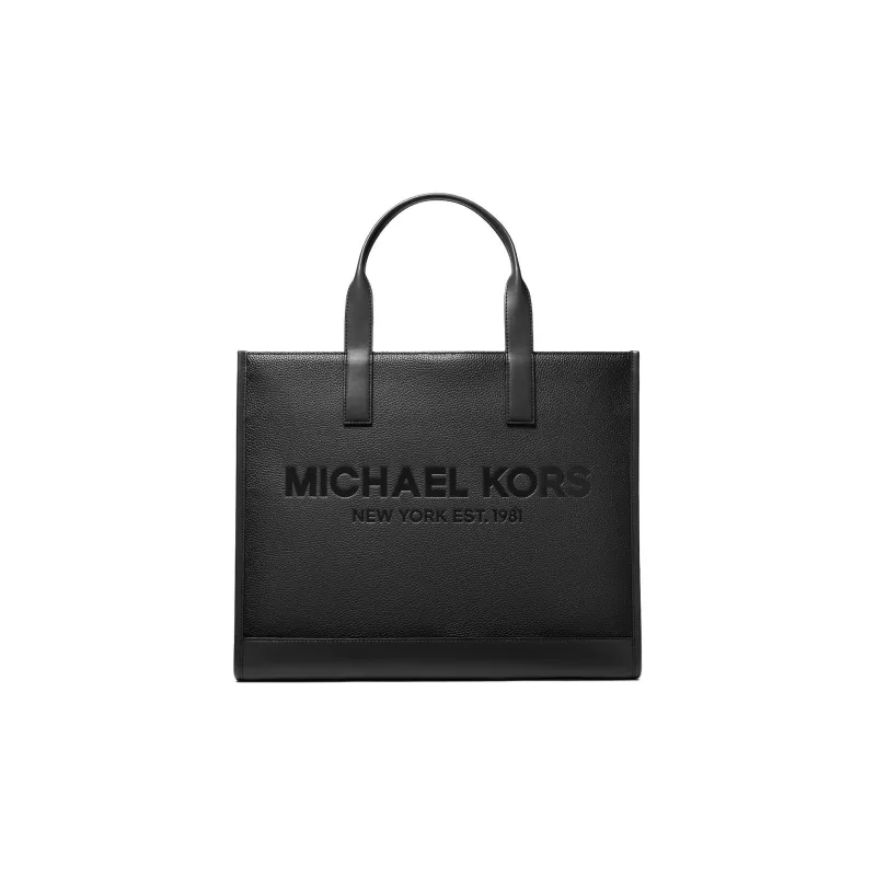MICHAEL KORS MK Cooper Pebbled Leather Handbag Men's Black-0