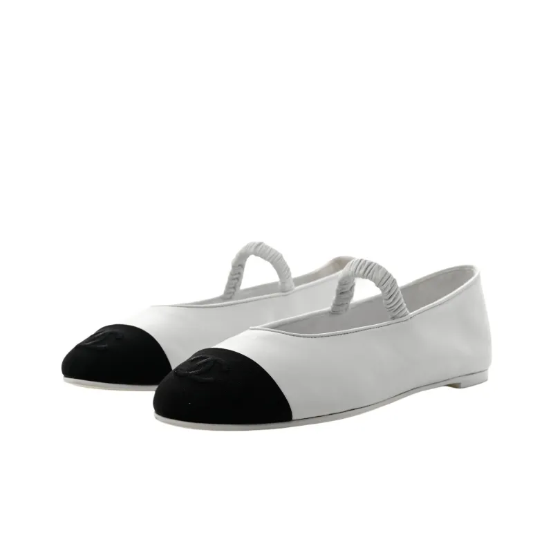 CHANEL Flat Mary Jane Shoes Women's White-1