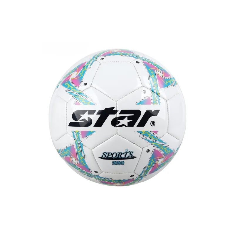 Star Size 5 Soccer PVC Machine Stitched Soccer Ball Unisex White-7