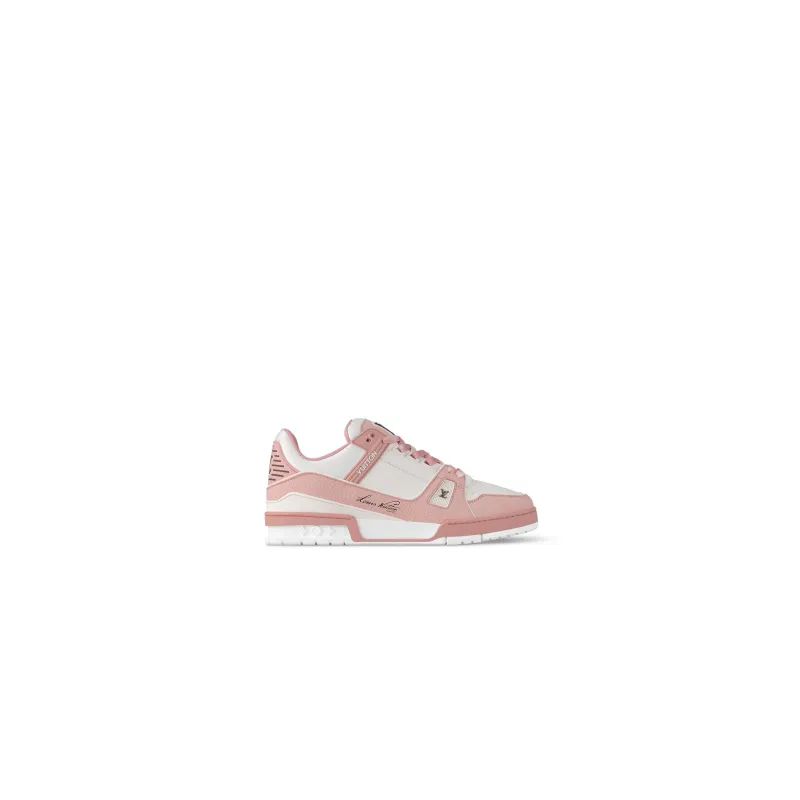 LOUIS VUITTON Trainer Low Top Skateboard Shoes Unisex White Pink-1