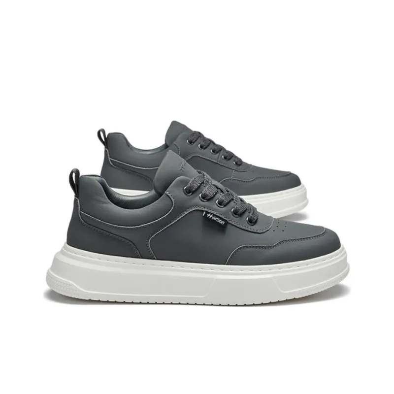 HARSON Anti-Slip And Wear-Resistant Height Increasing Low-Top Skateboard Shoes Men's Black White-1
