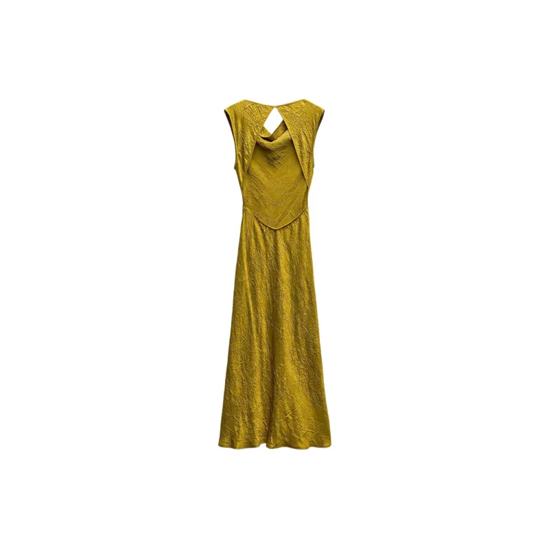 ZARA Sleeveless Dress Women's Olive Green-1