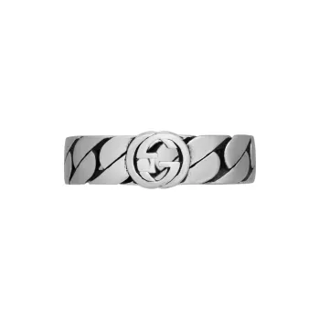 GUCCI Wide Ring With Interlocking G