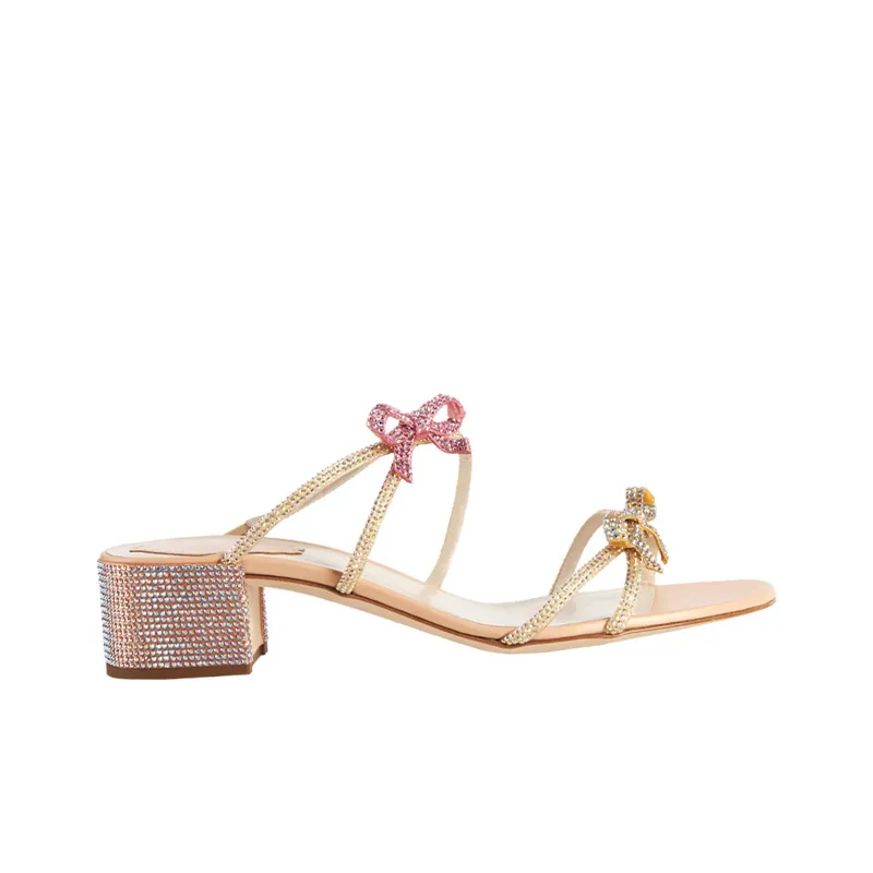 RENE CAOVILLA Slide Slippers Women's Yellow-1