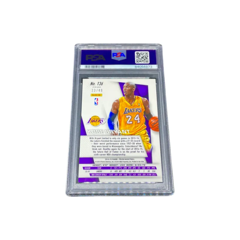 PANINI Kobe 2014 15 Lakers, Red Fold 33/49, High School Back to Back PSA9 Player Card Graded Cards 1 Pc-1