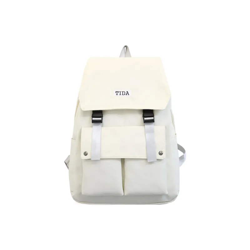 GEERDUN Nylon Backpack Unisex White/Black-2