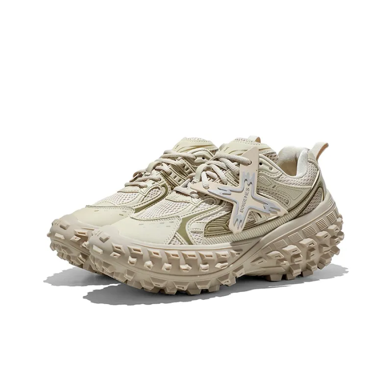 BOIGEMES Chunky Sneakers Unisex Low Top Black/Brown-9