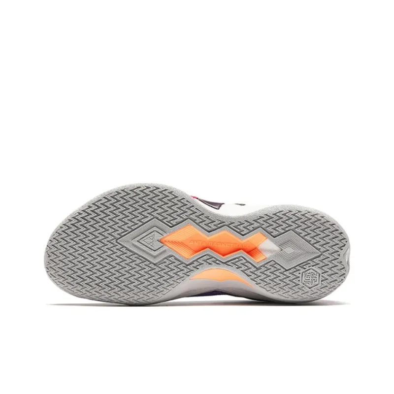 Anta Anti Slip And Wear Resistant Support Low Top Basketball Shoes Men's Noya Purple-4