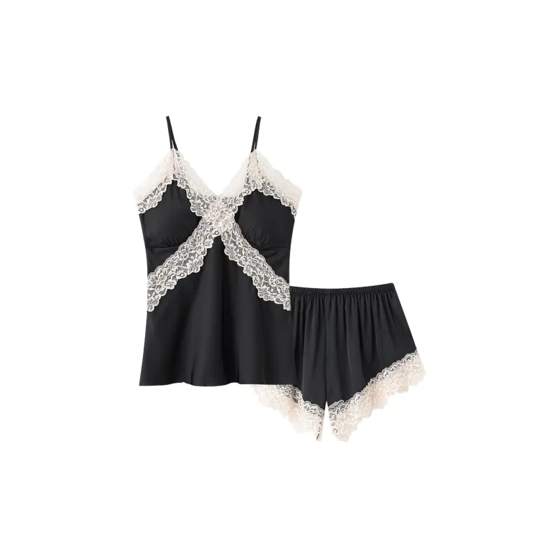 Chun Xi Pajama Set Women's Black-0